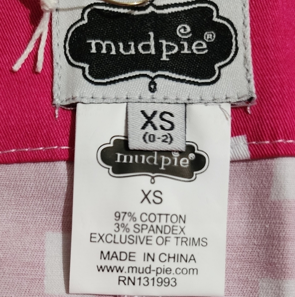 Mud Pie Pink White Scalloped Shorts Size XS - Picture 6 of 6